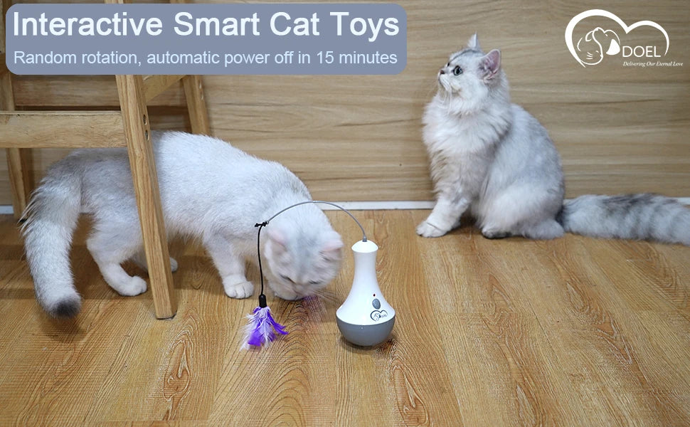 Automatic Rotating Feather Toy For Active Indoor Cat