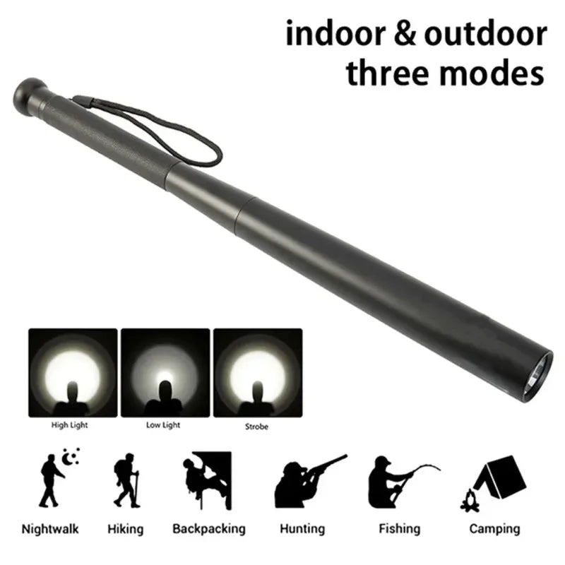 High Lumen Led Flashlight Self Defense Baseball Bat Security Outdoor Emergency Personal Defense Tool