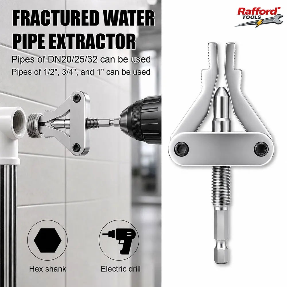 Rafford Pipe Extractor Tool Broken Thread Puller Hex Shank Power Drill for PPR PVC Plastic MPP Pipes DN20/25/32 1/2″ 3/4″ 1″ Inc