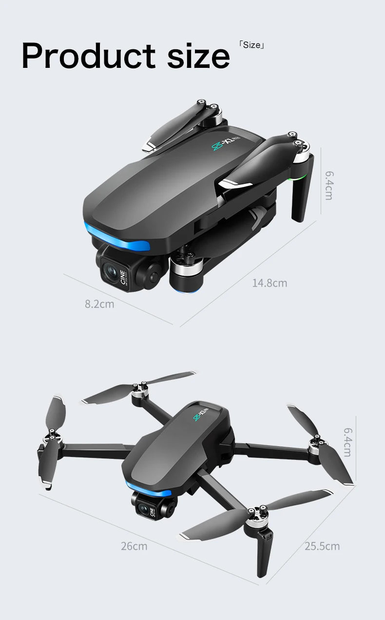 S-X1 MAX GPS Drone Professional 4K Camera 3-axis Gimbal Aerial FPV Brushless Security Drone with Large Screen Control Quadcopter