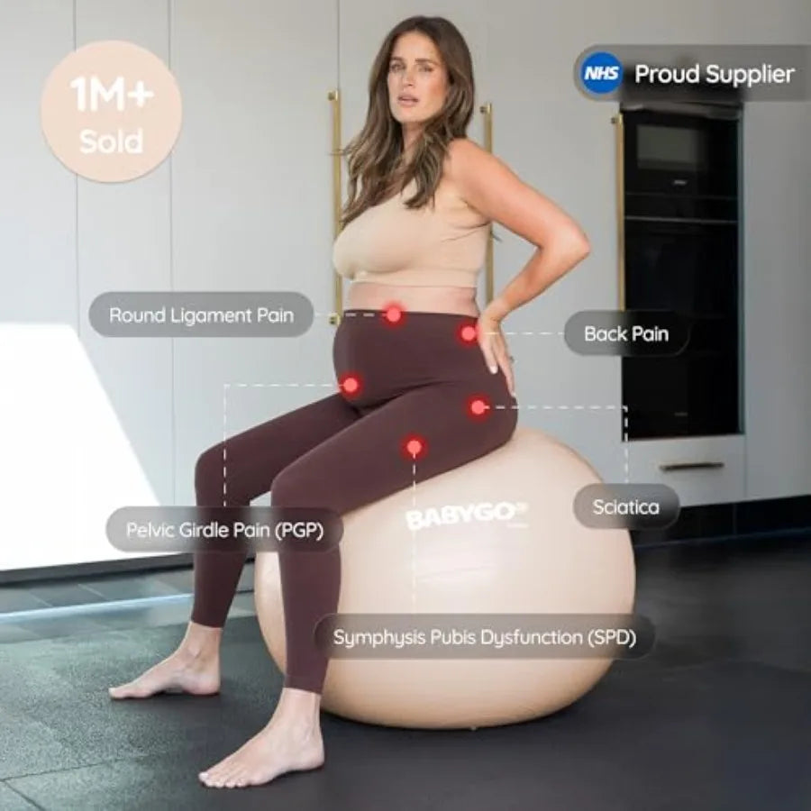 BABYGO Birthing Ball - Pregnancy Yoga Labor Exercise Ball Book Set Trimester Targeting Maternity Physio Birth Recovery Plan Inc