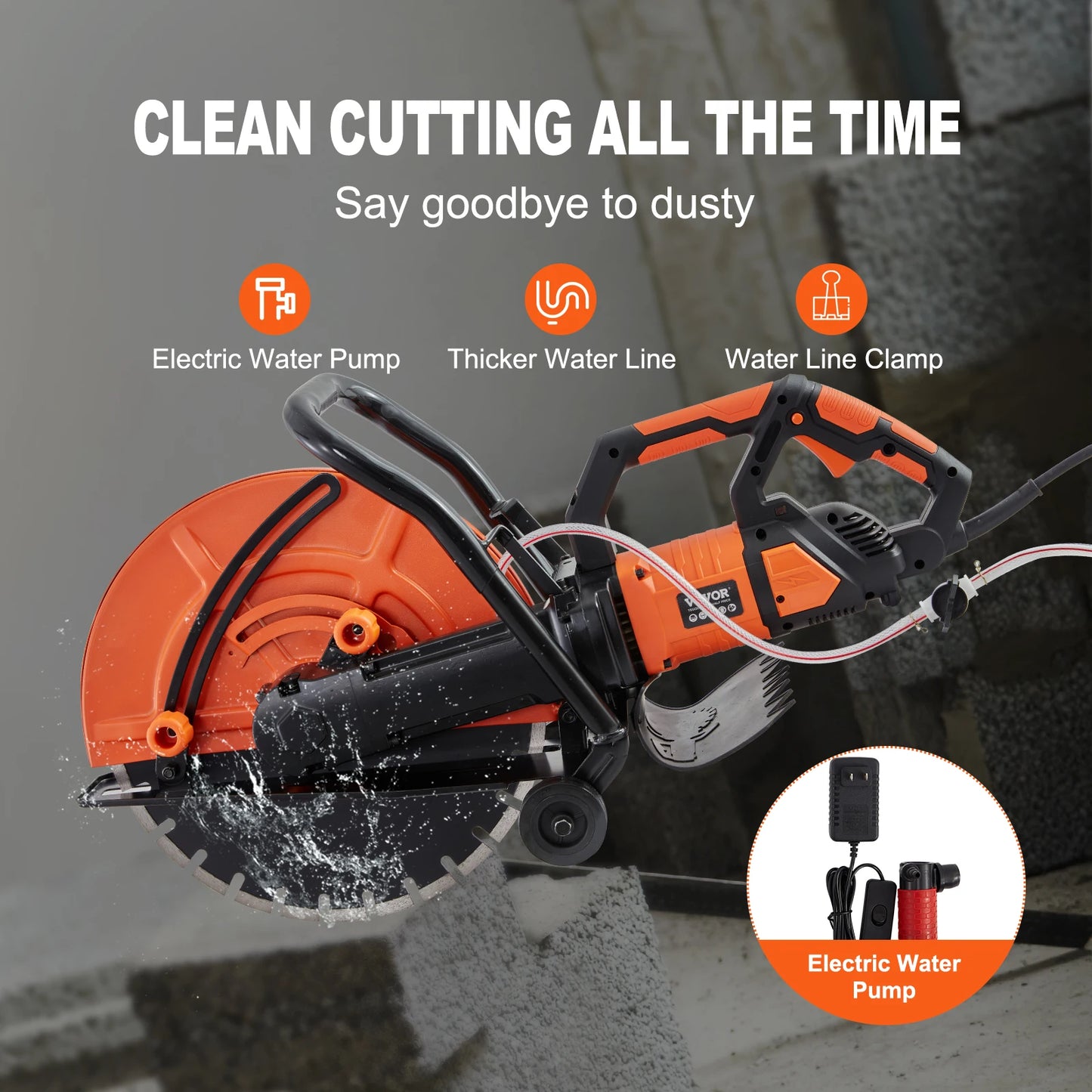 Electric Concrete Saw With Wet Disk Saw For Precision