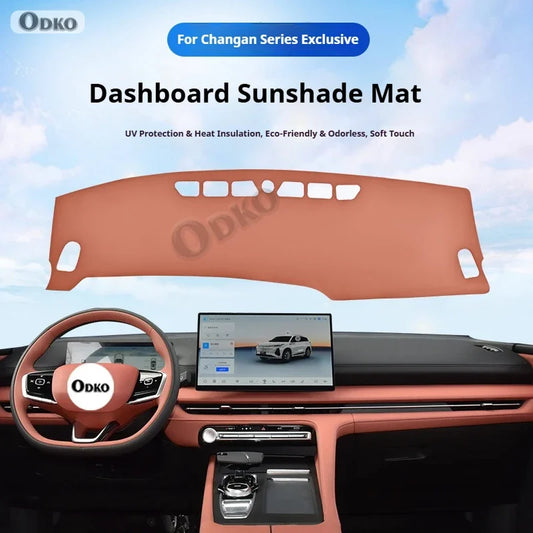 For Changan 2 3 Generation CS75 Plus 2022 Leather Car Dashboard Sun Shade Mat Instrument Desk Non-slip Cover leather Accessories