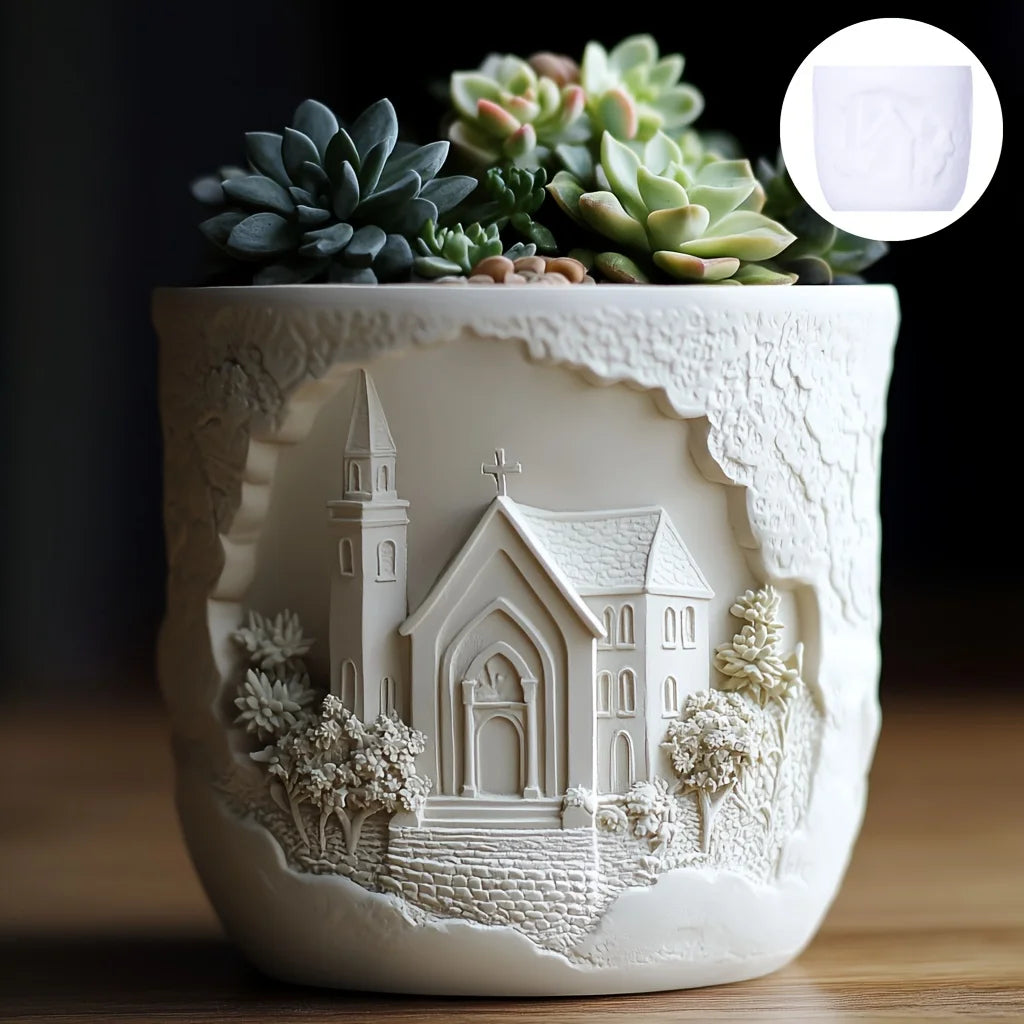 Mountain relief succulent plant flowerpot resin silicone mold mountain stream flowing water storage box candle cup gypsum molds