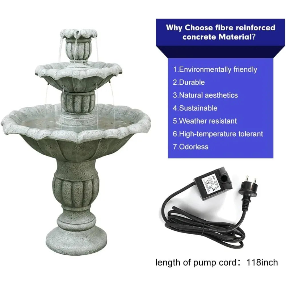 Birdbath Garden Waterfall Fountain for Outdoor Serenity