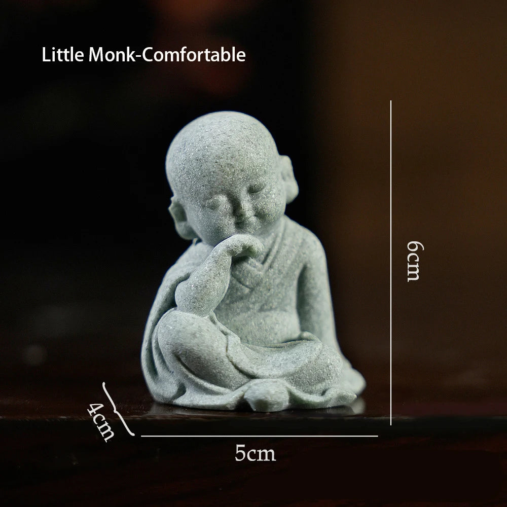 Buddha Statue Fish Tank Decoration Mini Buddhism Figurine Desk Topper Tablescape Decor Home Zen Statue Living Room Decoration