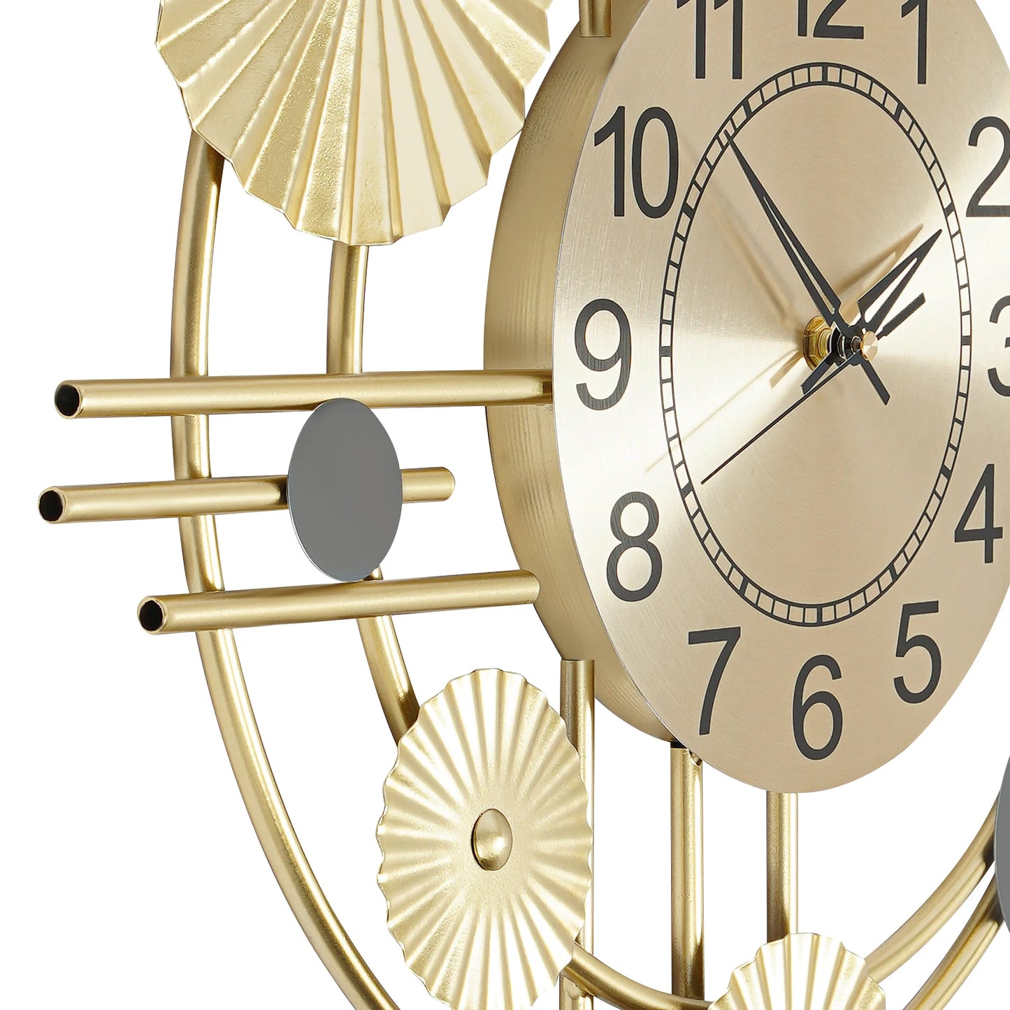 45x78cm Decorative Art Wall Clock Silent Non Ticking for Living Room Bedroom Kitchen Office Indoor Decor Modern Gold