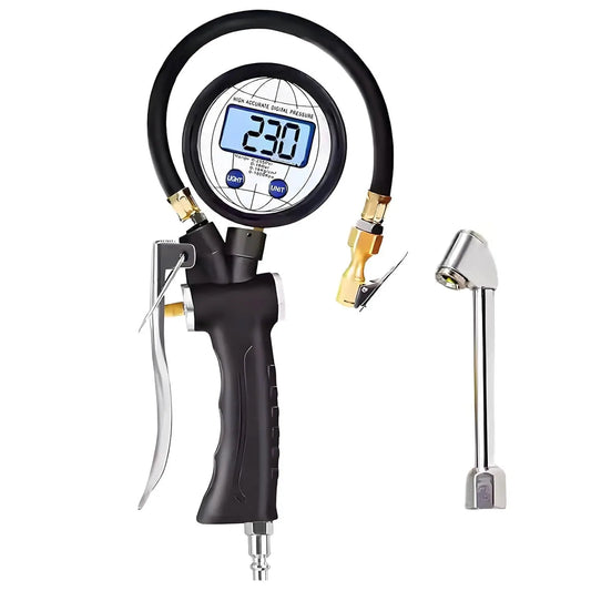 Digital Tire Inflator with Pressure Gauge,255 PSI Air Chuck, Heavy Duty, 0.1 Display Resolution, Car Accessories, Includes Defla