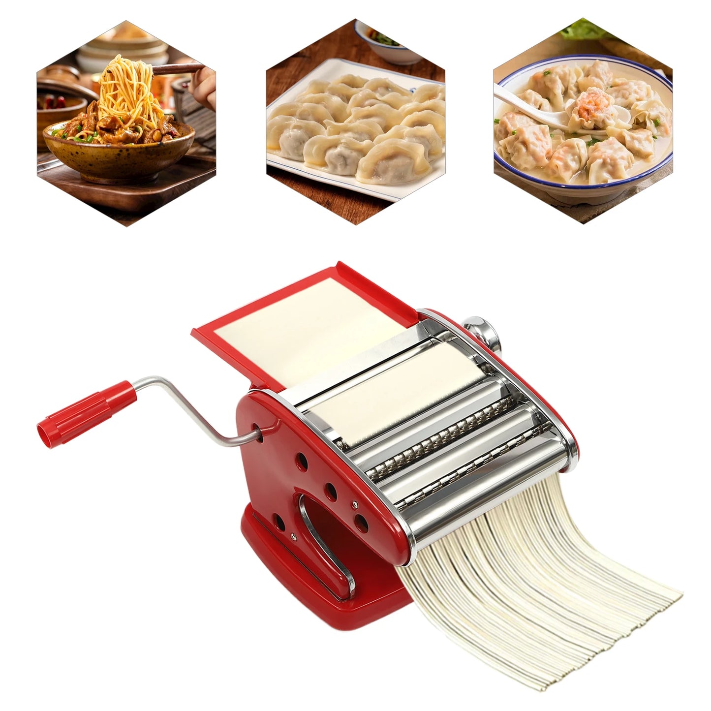 Manual Pasta Maker Machine Stainless Steel with 6 Settings
