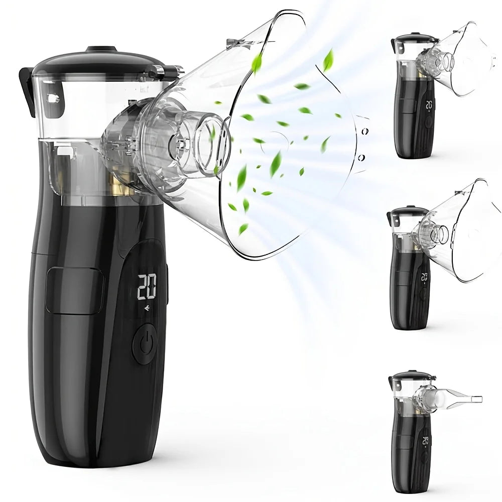 Portable Handheld Nebulizer, Mesh Atomizer Inhaler, Personal Respiratory Device for Home, Travel, School & Business Trip Use