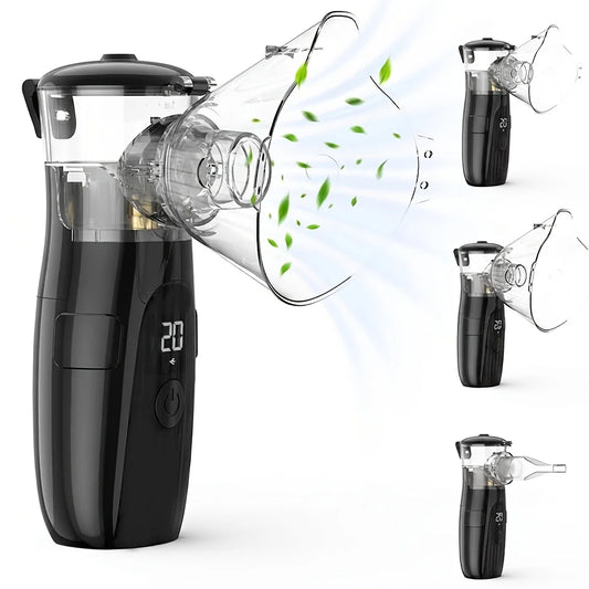 Portable Handheld Nebulizer, Mesh Atomizer Inhaler, Personal Respiratory Device for Home, Travel, School & Business Trip Use