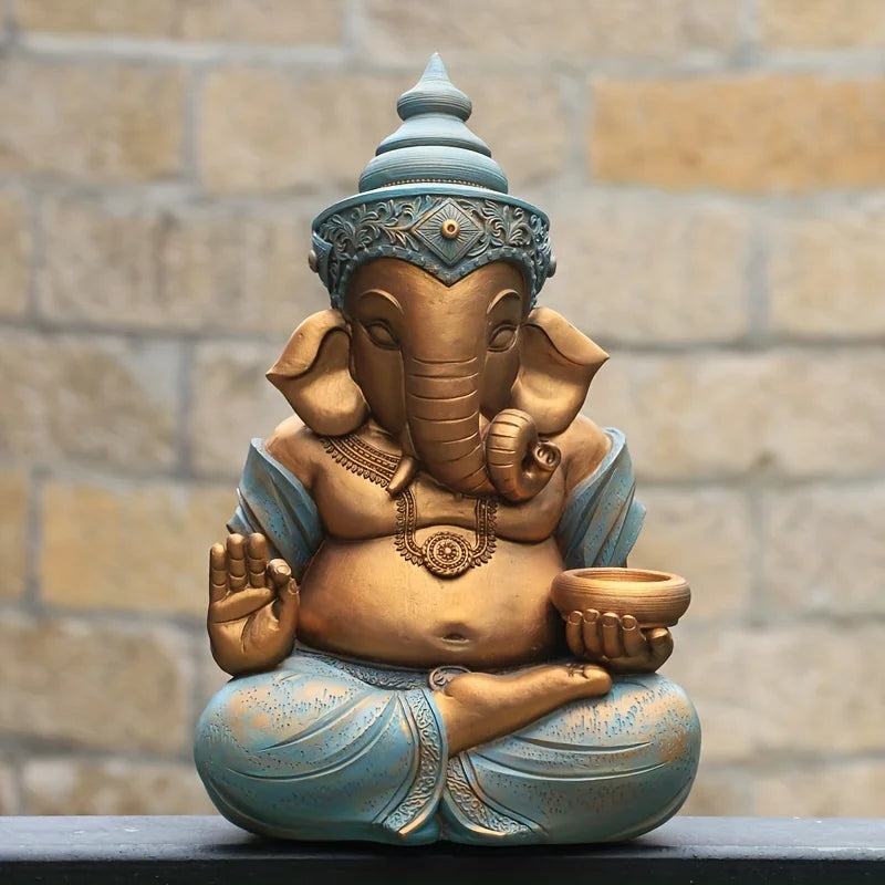 1pc Garden Buddha Statue Resin Zen Seated Ornament Resin Statue For Garden Porch Grass Outdoor Lawn Decor Gifts Crafts