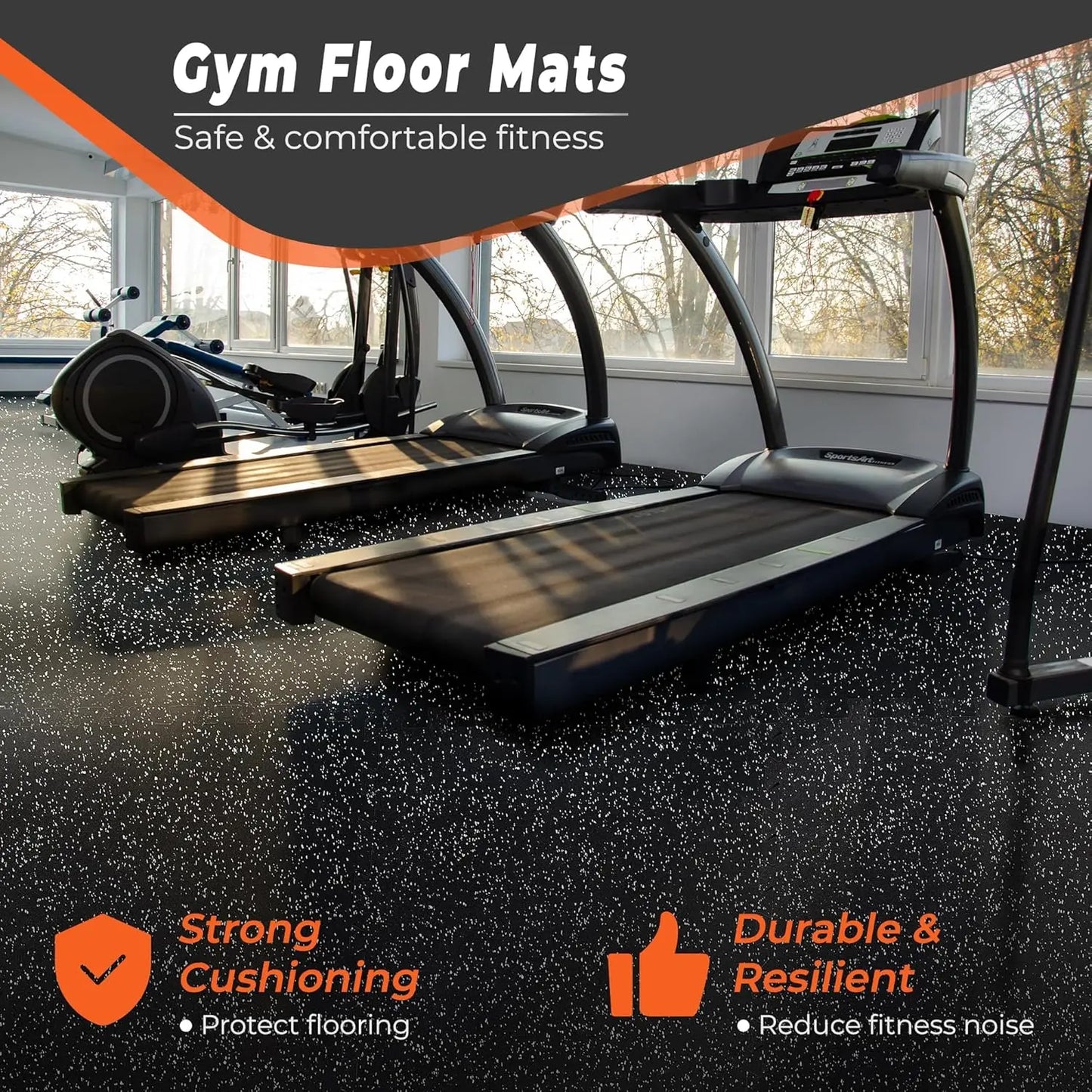 24-Piece 0.4'' Thick Interlocking Gym Floor Mats, High-Density EVA Foam with Rubber Top, Covers 96 Sq Ft for Home Workout