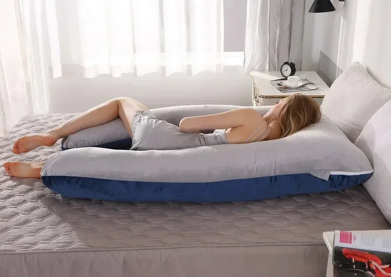 Soft U Shaped Pregnancy Pillow For Side Sleeping Relief