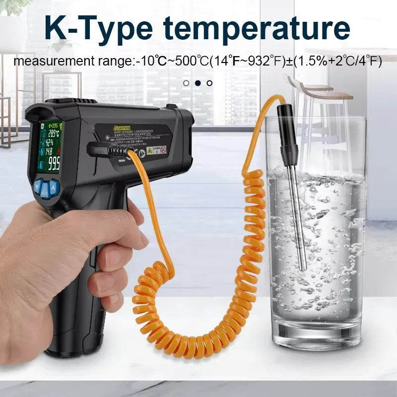 -50 to 400 Degree Mestek Digital Infrared Thermometer Laser Temperature Meter Non-contact Pyrometer Hygrometer IR Thermometer