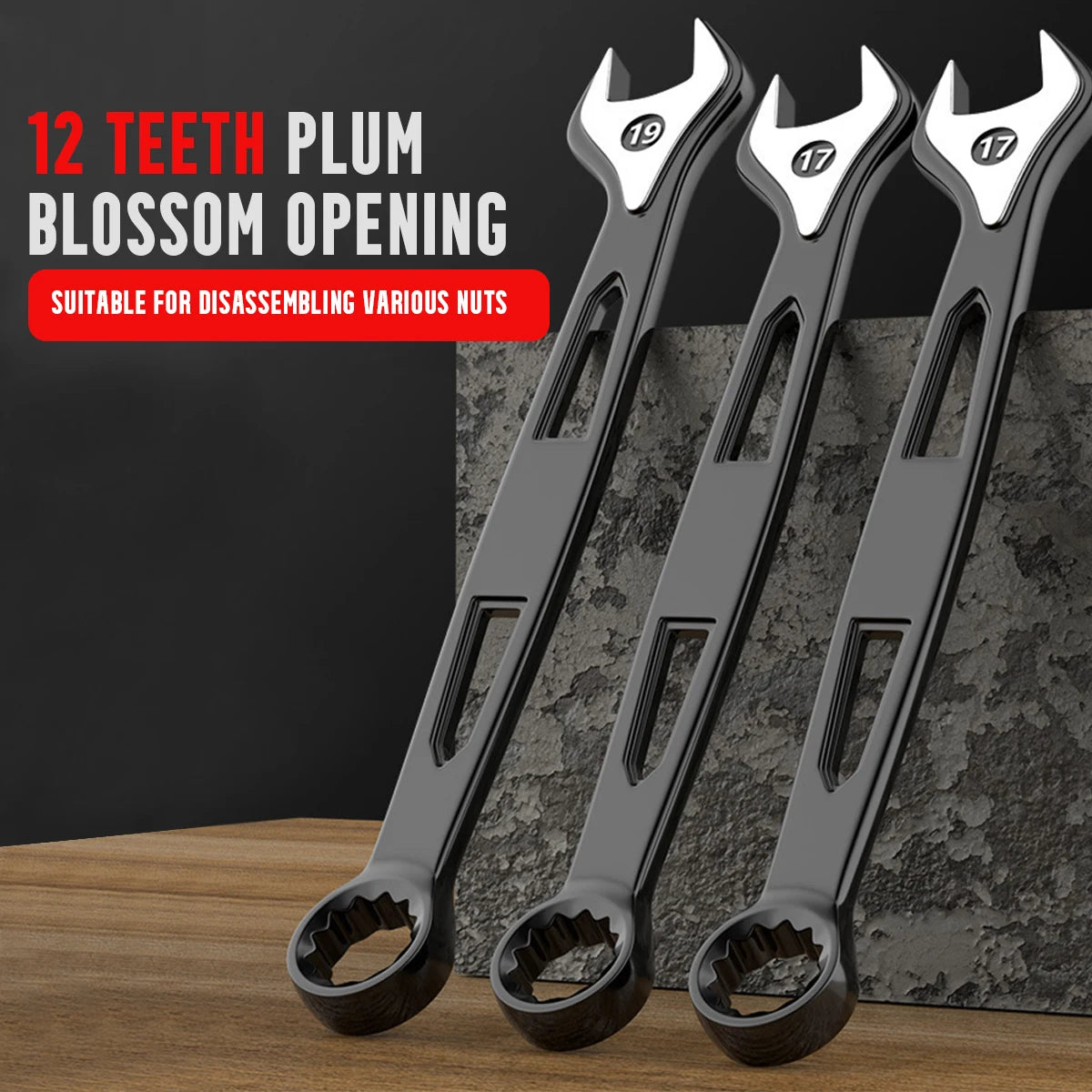 Max Torque  Premium Combination Wrench Set, Chrome Vanadium Steel, Long Pattern Design | Include Metric 6-32mm
