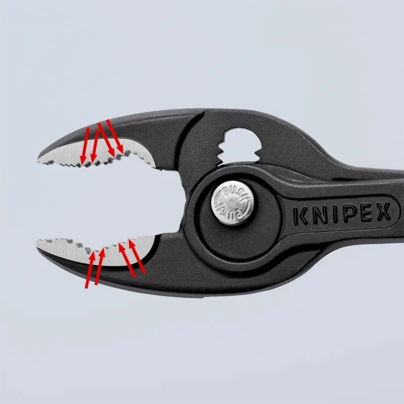 KNIPEX 82 02 200 8" Adjustable Carp Pliers - TwinGrip, Force-Saving Water Pump Pliers for Tight Fasteners