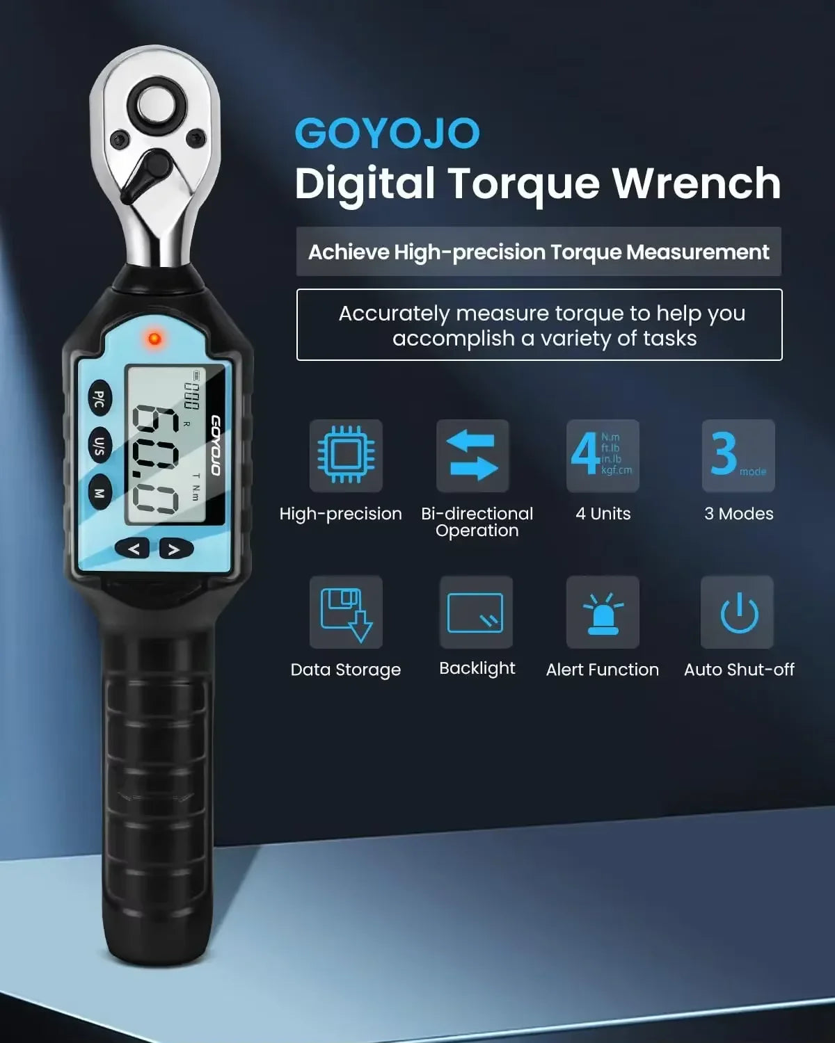 1/4" 3/8" 1/2" MINI Digital Torque Wrench Torque Spanner Hand Tools Bicycle Car Repair Tool Portable Wrench Bidirectional
