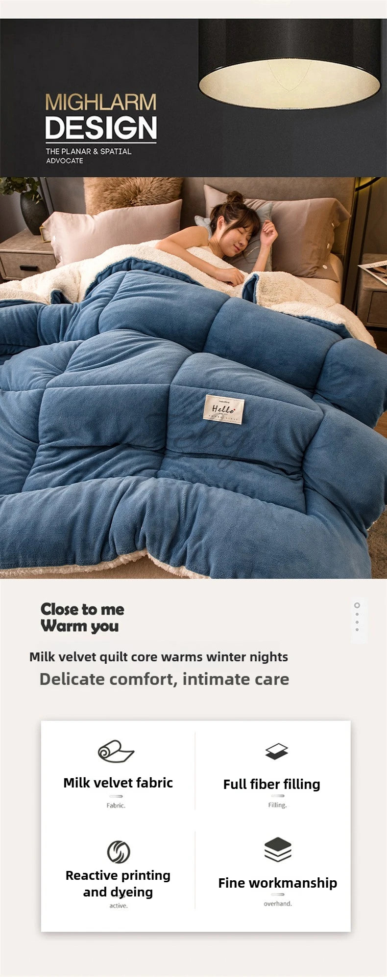 New Thicken Milk Fleece Winter Blanket Warm Artificial Lamb Cashmere Weighted Blankets for Bed Soft Warmth Comforter Duvet Core
