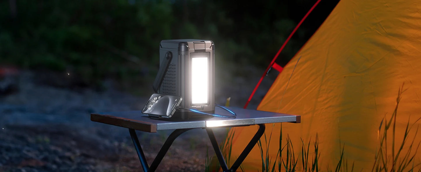 240W Portable Power Station 153.6WH Solar Generator LiFePO4 Battery Dual Way 100W PD Power Bank LED Light For Outdoors, Camping