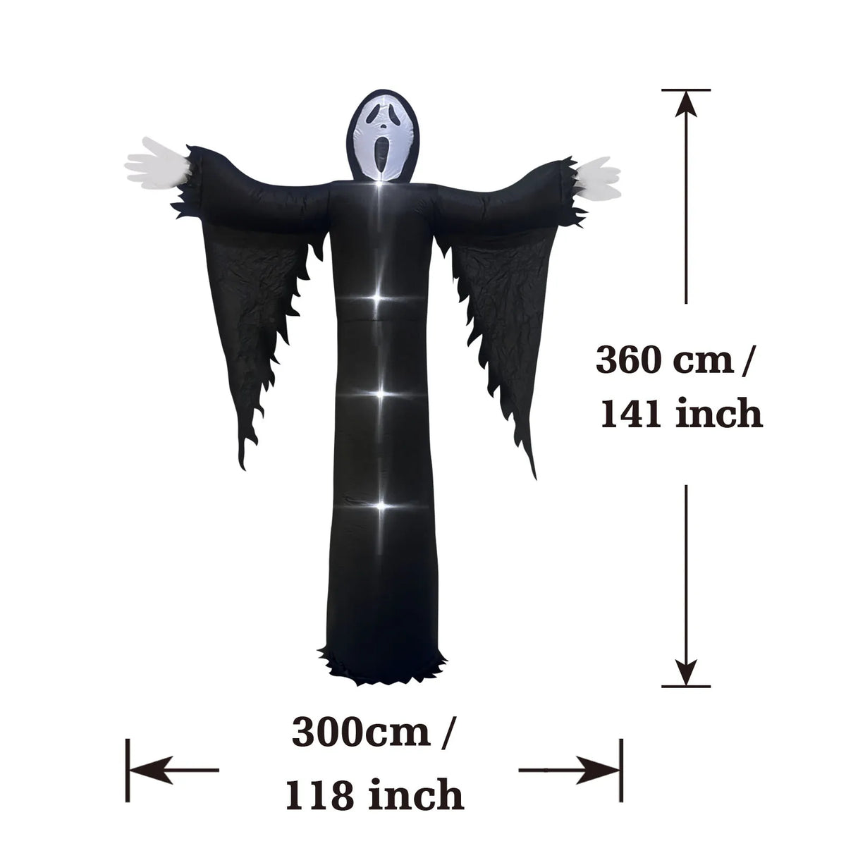Halloween Inflatable Ghost Pumpkin Black Cat Spider Decoration with LED Lights for Home Yard Lawn Indoor and Outdoor Decoration