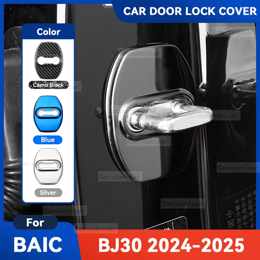 For BAIC BJ30 2024 2025 Auto Car Door Lock Buckle Cover Latch Anti Rust Protect Stainless Steel Accessories Decoration