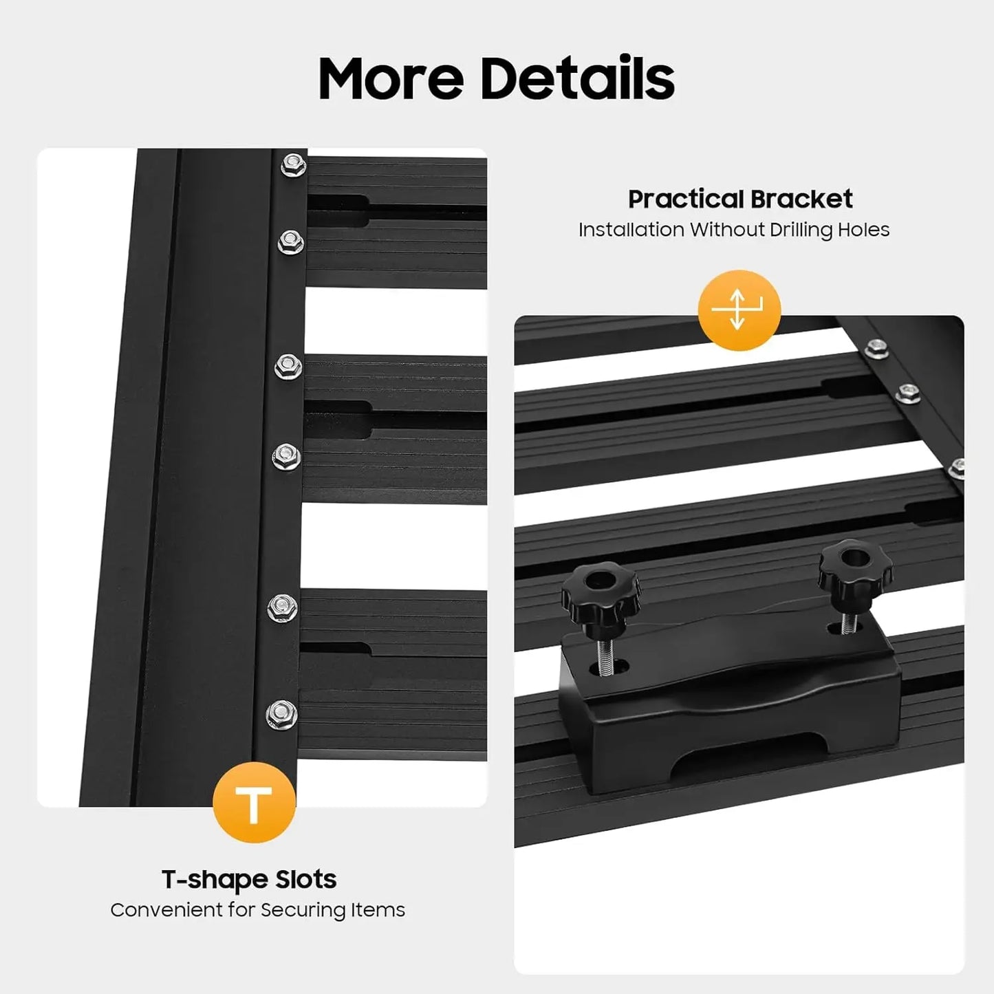 63*47.24In Platform Flat Roof Rack,330.69-440.92lbs Capacity Car Top Flat Roof Luggage Rack Universal Roof Flat Rack