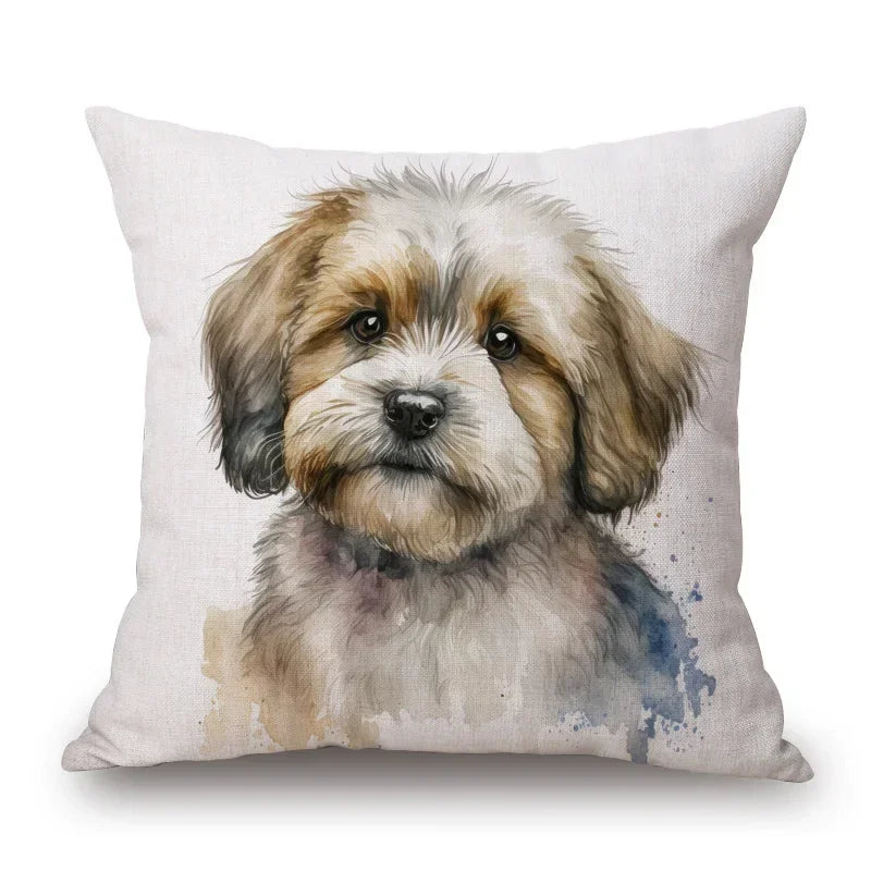 Dog Breed Collage Poster Art Cushion Cover Pillow Case