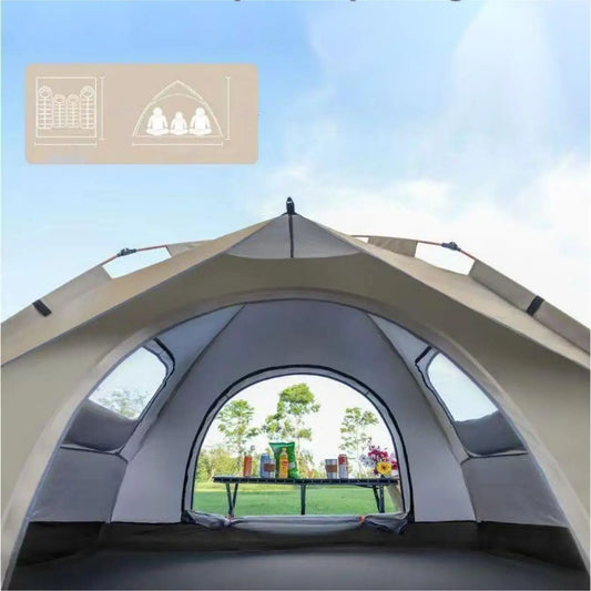 Outdoor Sunshade Camping Tent With Dual Doors And Windows
