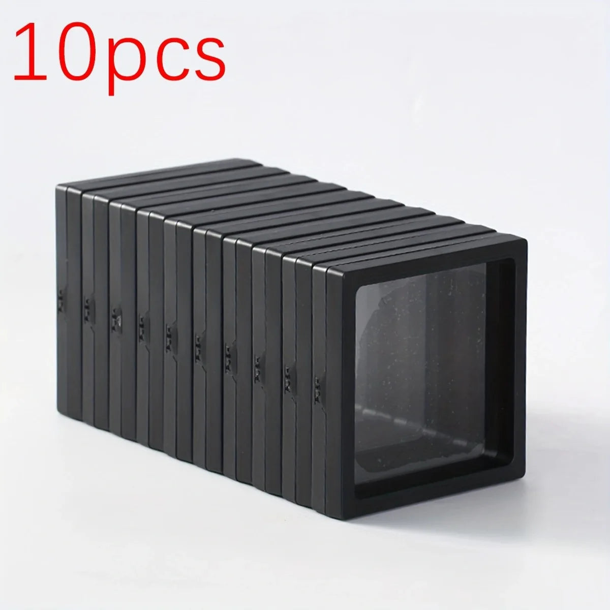 Ten Piece Transparent Floating Jewelry Display Box For Storage