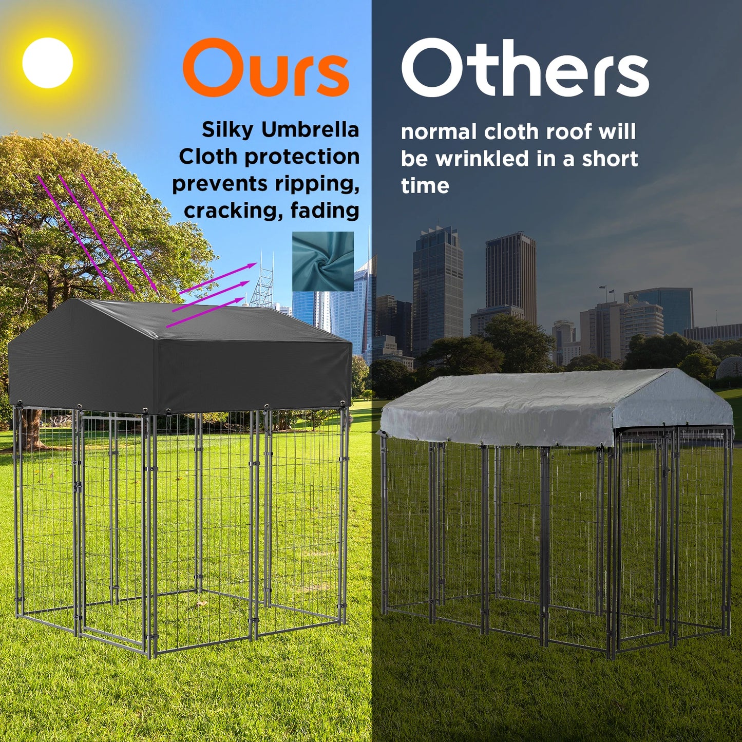 Outdoor Dog Playpen With Roof High Fence Enclosure System