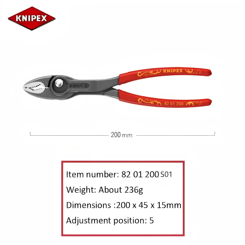 New KNIPEX 20th Anniversary Limited Edition TwinGrip Carp Pliers Adjustable Multi-Purpose Fish Pliers 82 01 200 S01