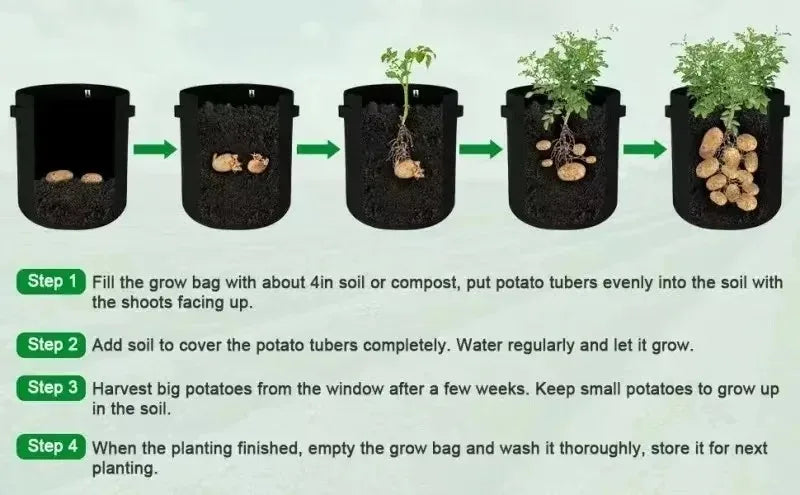 3Styles Felt plant grow bags nonwoven fabric garden potato pot greenhouse vegetable growing bags moisturizing vertical tools