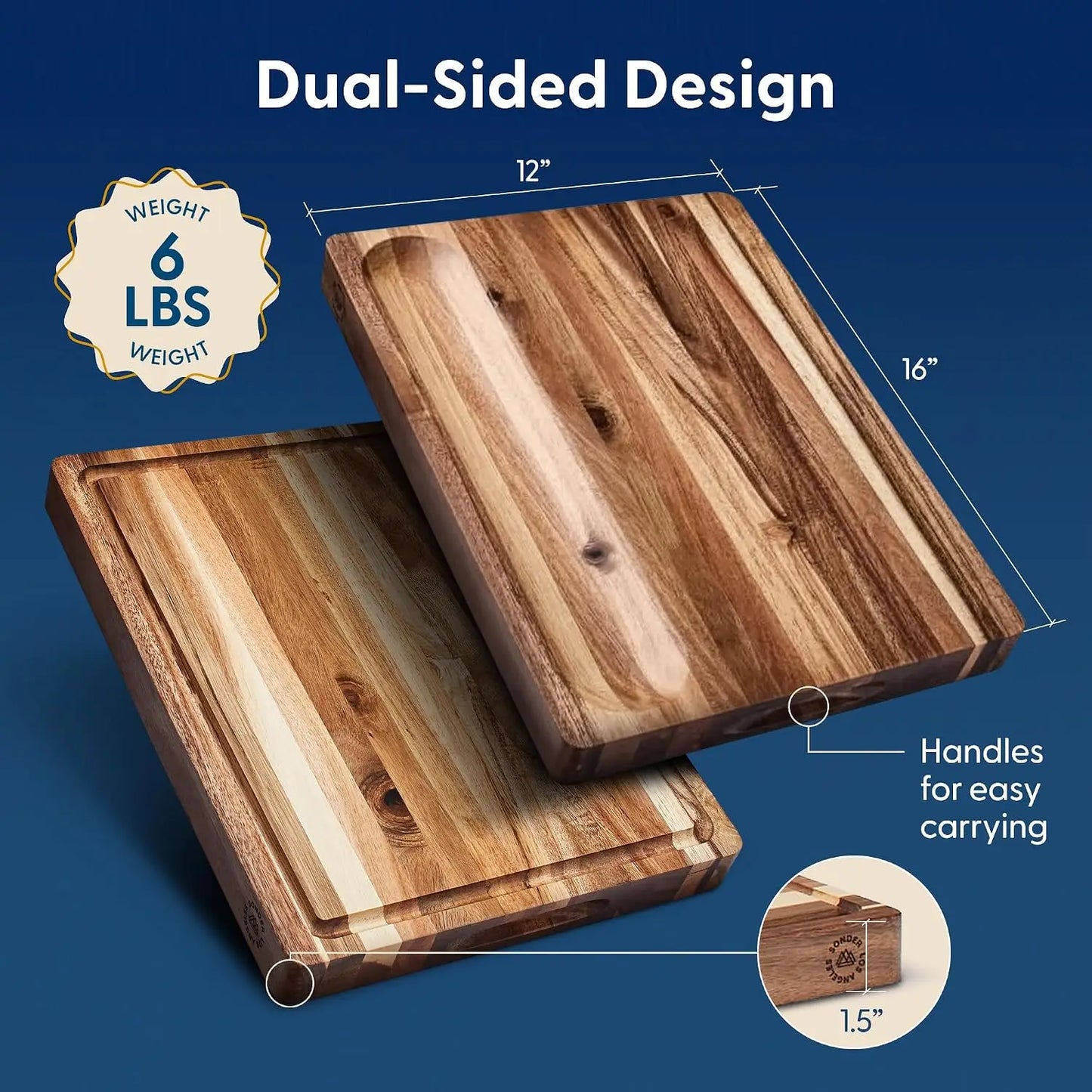 Sonder Los Angeles Winsome Acacia Wood Cutting Board, 16x12x1.5 in