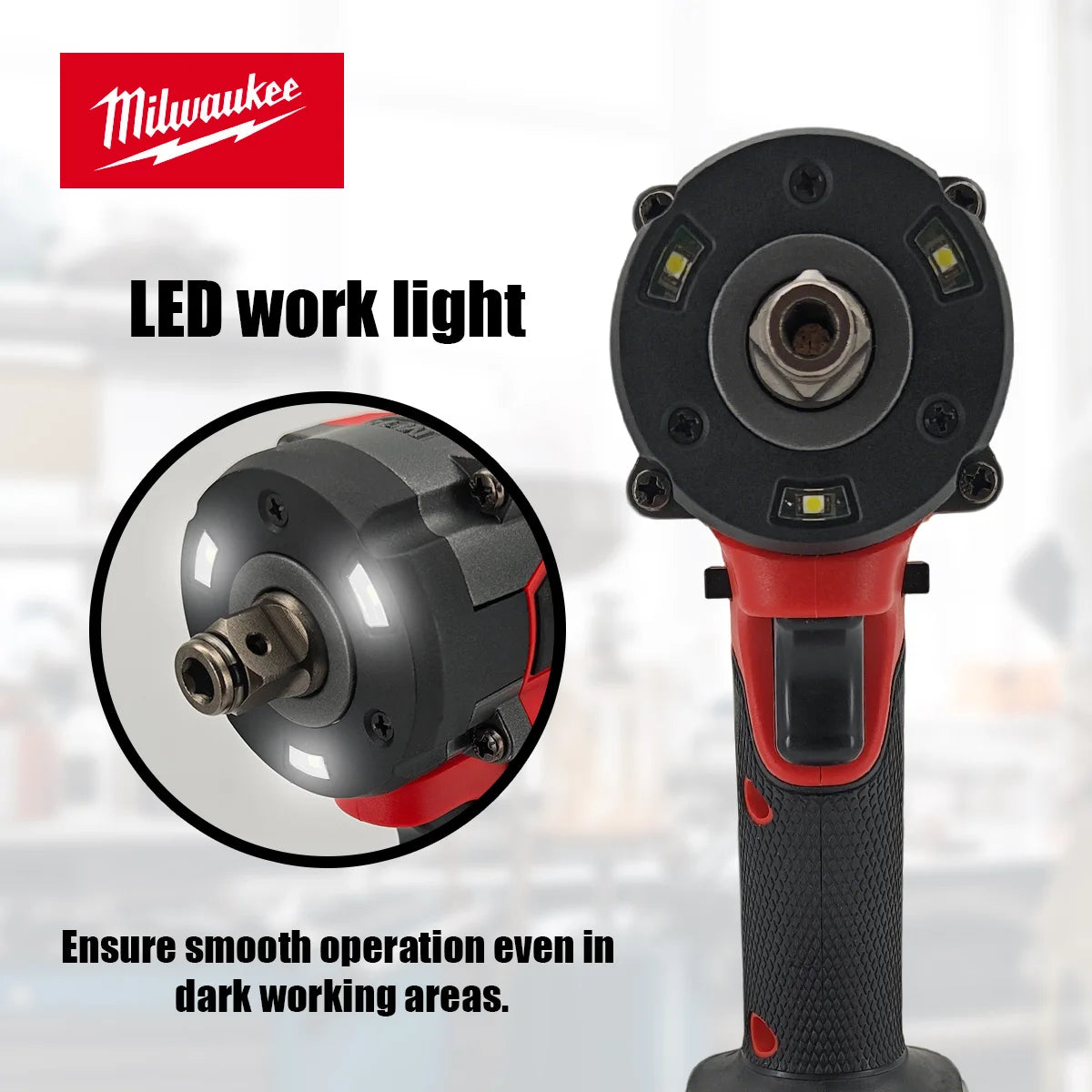 Milwaukee 400N Brushless Cordless 1/2 Electric Wrench Car Truck Repair Screwdriver Impact Drill Rechargable For 18V Battery Tool