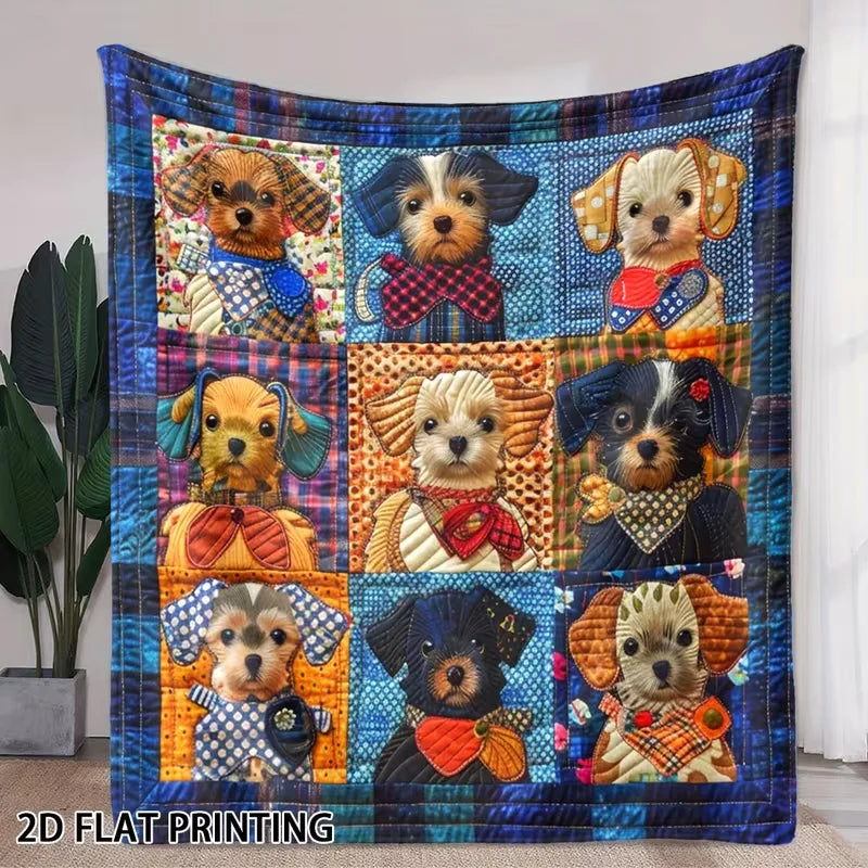 Paw Prints Pattern Used for Sofa Bedroom Living Room Bed Blanket Flannel Gifts for Family Friends Camp Travel Flannel Blankets