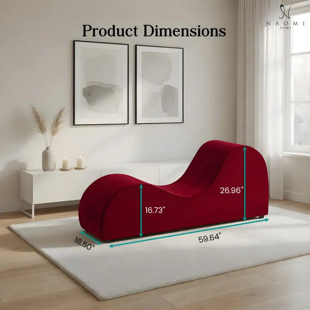 Yoga Chair for Adults Ergonomic Yoga Chaise Lounge Bench, Wood amp Metal Frame, 330 lb Capacity, Upholstered Microfiber Lounge