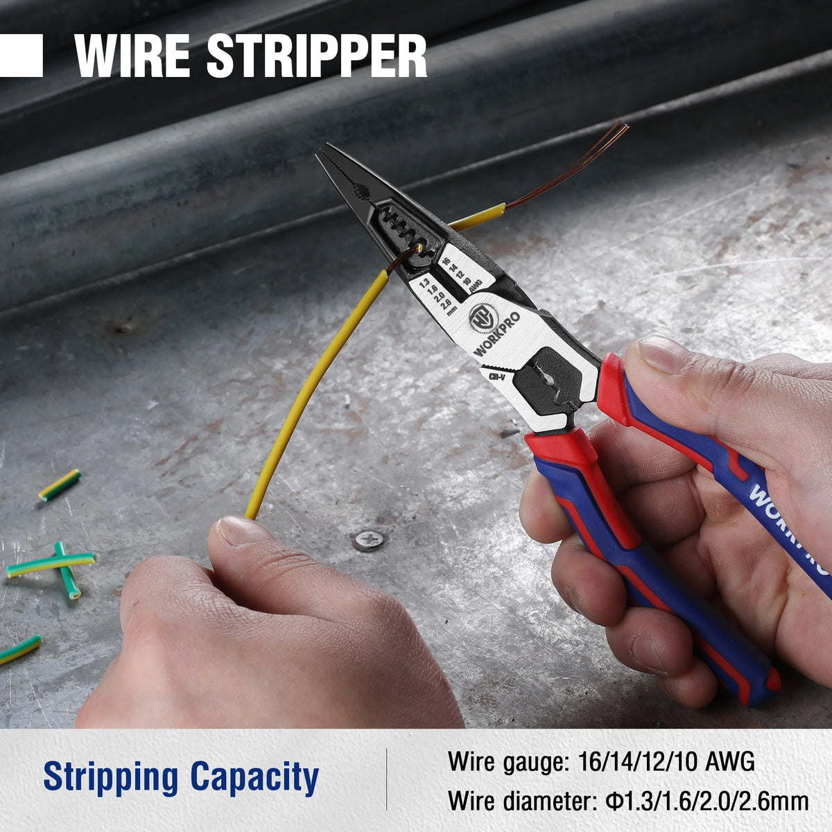 WORKPRO Needle Nose Pliers Hardware Tools Universal Wire Cutters Electrician Multifunctional Universal Diagonal Pliers