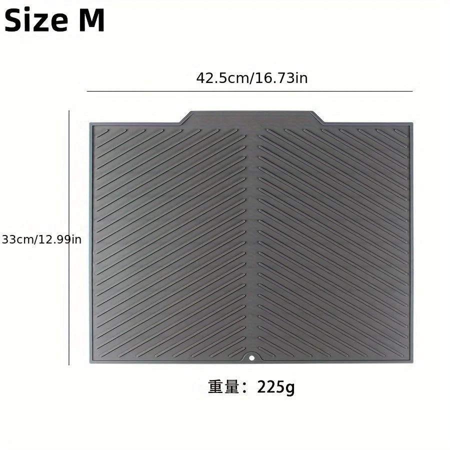 1pc Silicone Draining Pad Diversion Opening Slope Dish Cup Storage Pad Bathroom Water Filter Pad Non-Slip Mat Kitchen Unit Heat