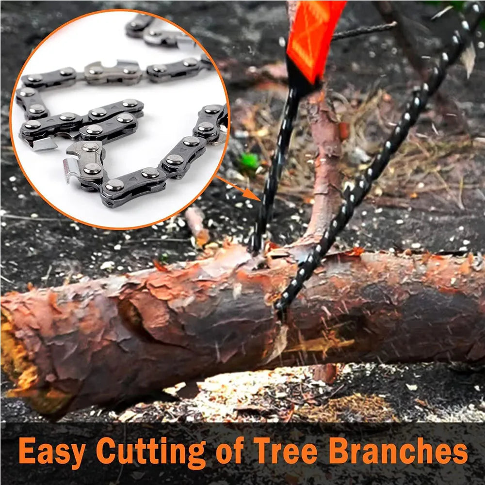 24 Inch Pocket Chain Rope Saw Portable Hand Saw With Sharp Teeth Blades for Survival Gear Camping Hunting Tree Cutting