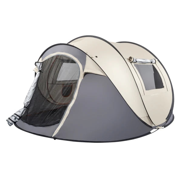 4-Person No-Install Pop Up Tent, Universal for Camping & Fishing