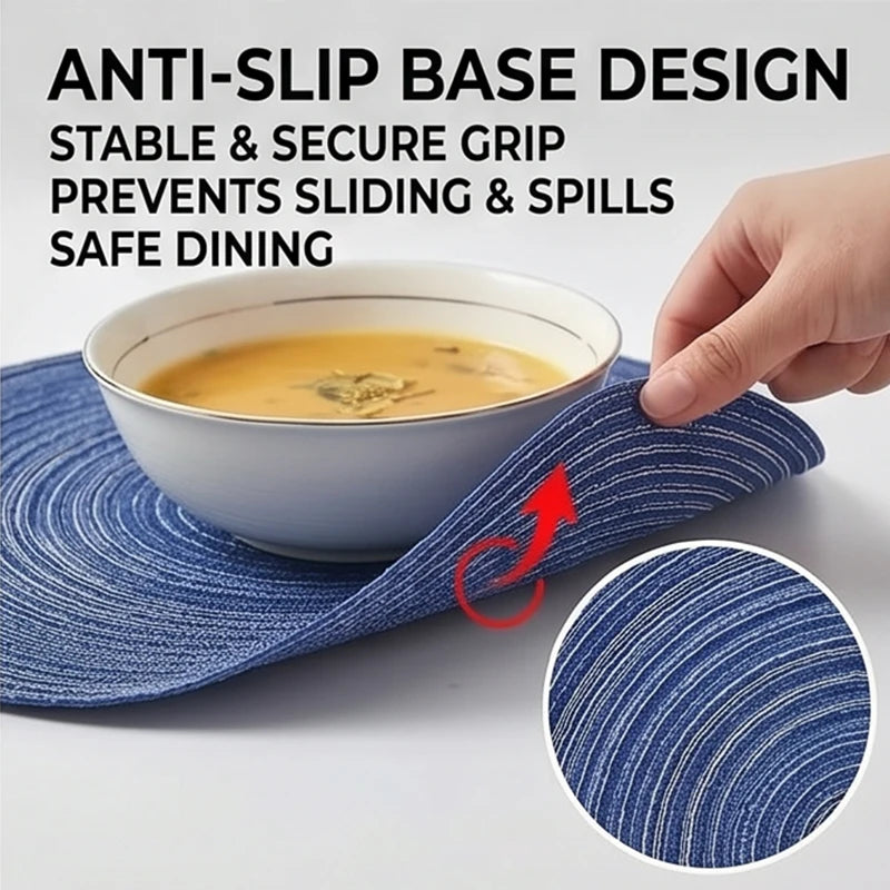 Nordic Style Round Woven Heat Insulation Dining Mats