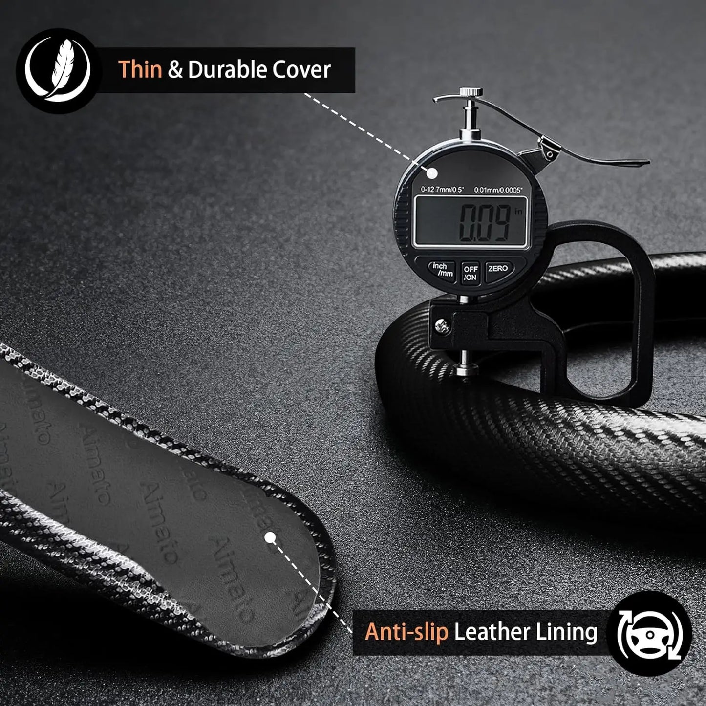 Custom-fit Steering Wheel Cover for Ford Trucks & SUVs, Anti-skid & Easy Install, Protects and Enhances Grip
