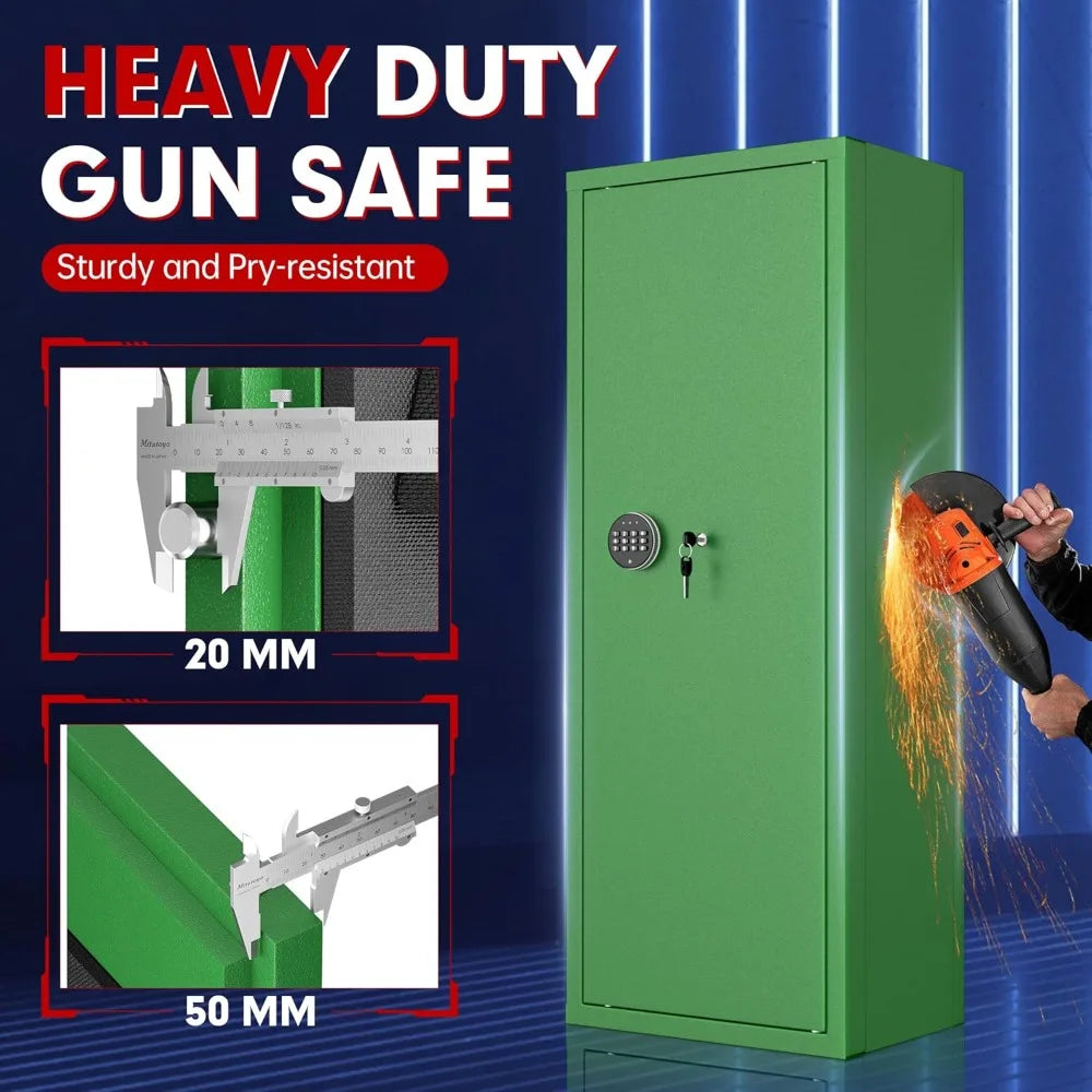 12-15 Rifle Safe with Keyboard, Quick Access Large Safe for Rifles, Locking Cabinet Rifle Safe with Saf