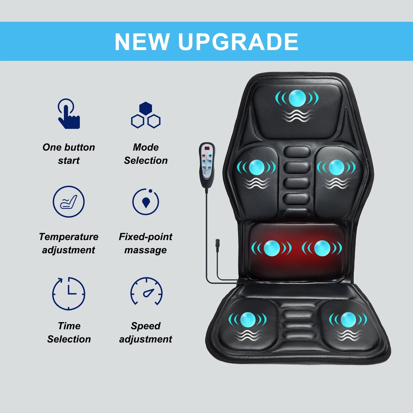 Vibration Back Massager Seat Cushion with Heat,Massage Chair Pad,Chair Massager for Pain Relief at Office/Home,Gifts for Parents