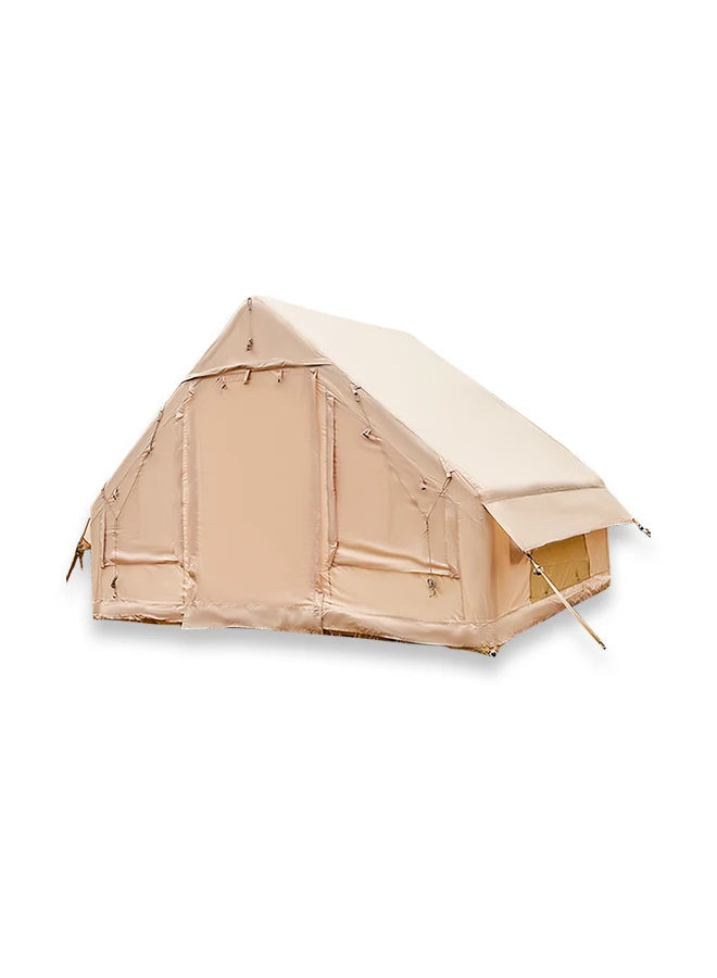 PAKICETUS Large Luxury Inflatable Glamping Tent with Manual Hand Pump, Easy Setup 4 Season Anti-Snow Spacious Family Shelter, Weatherproof Air Tent for Outdoor Camping, Backyard Party & Wilderness Adventure