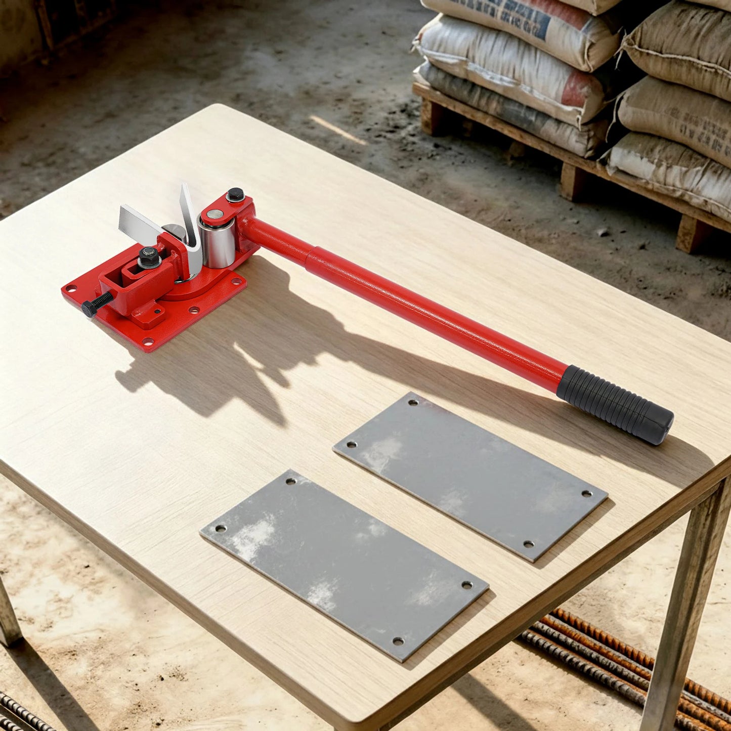 Manual Flat Bar Bender 90°, Sheet Metal Bending Tool 0-5mm Thick, Flat Steel Bender 0-50mm Width 7 Bearings for Steel Copper Aluminum