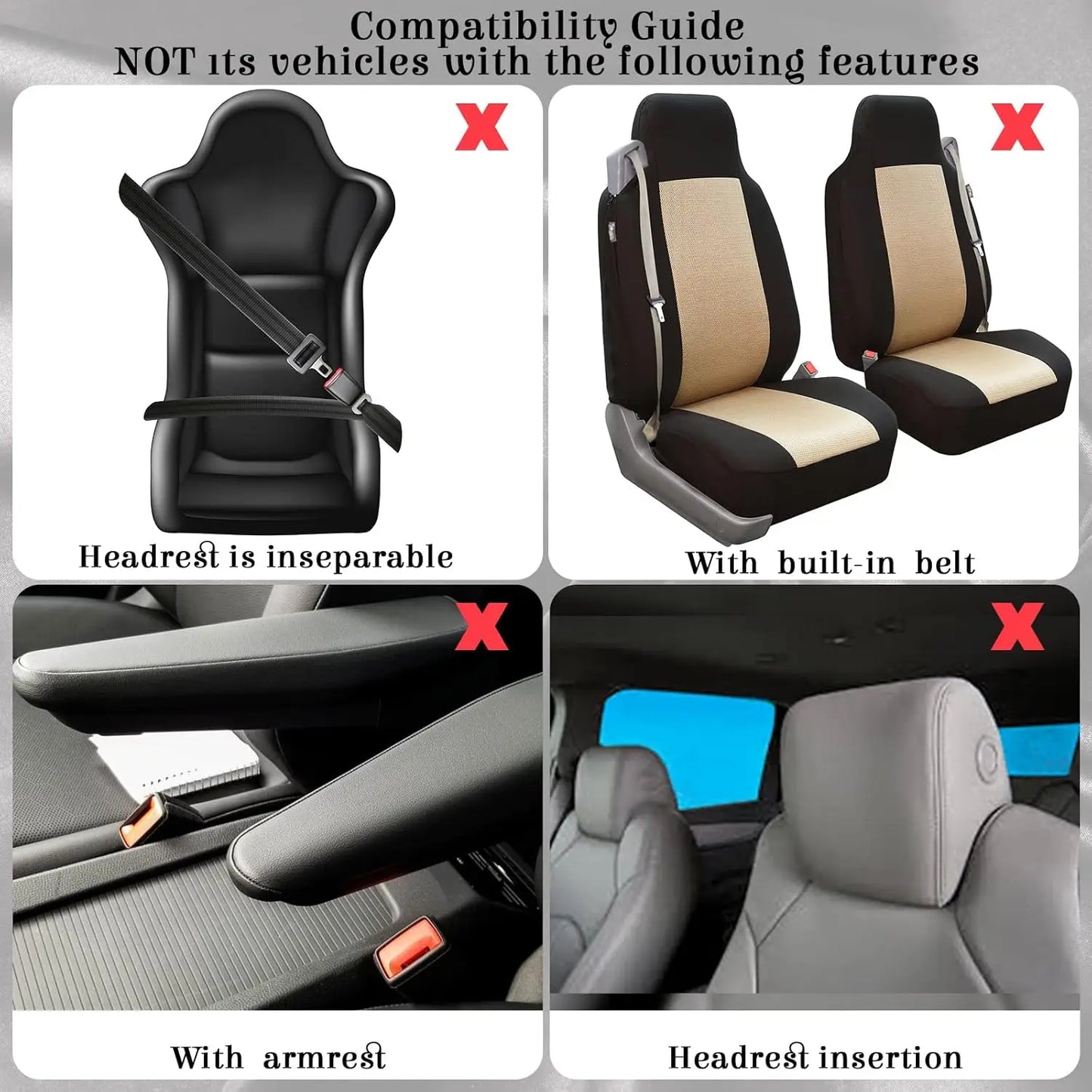 41-Piece Black Red Car Accessories Set: Seat Covers, Steering Wheel Cover, Belt Pad, Shift Sleeve & More for Auto Interior