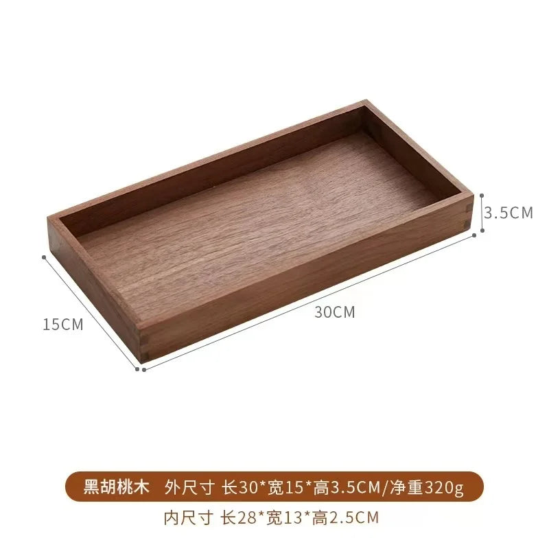 Black Walnut Wood Storage Box Chinese Tea Table Living Room Office Desktop Key Jewelry Solid Wood Tea Set Storage Box