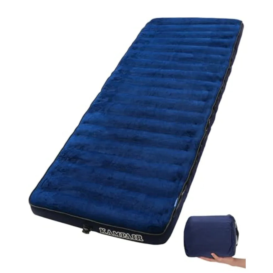 Detachable Tri Folding Sleeping Pad for Camping Ultra-Thick 5.5 Inch Air Mattress Quick Inflate Zipper Design for Detachment Ma